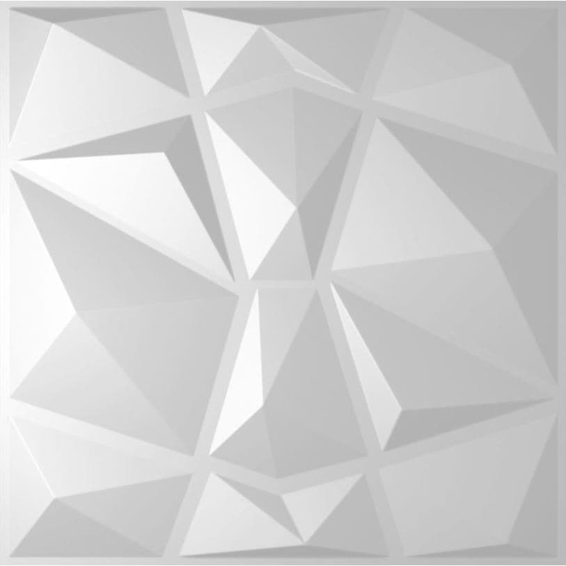Placa 3D para parede de 50x50cm - 10 unidades - Modelo Dubai - Autoadesivas com fita dupla face