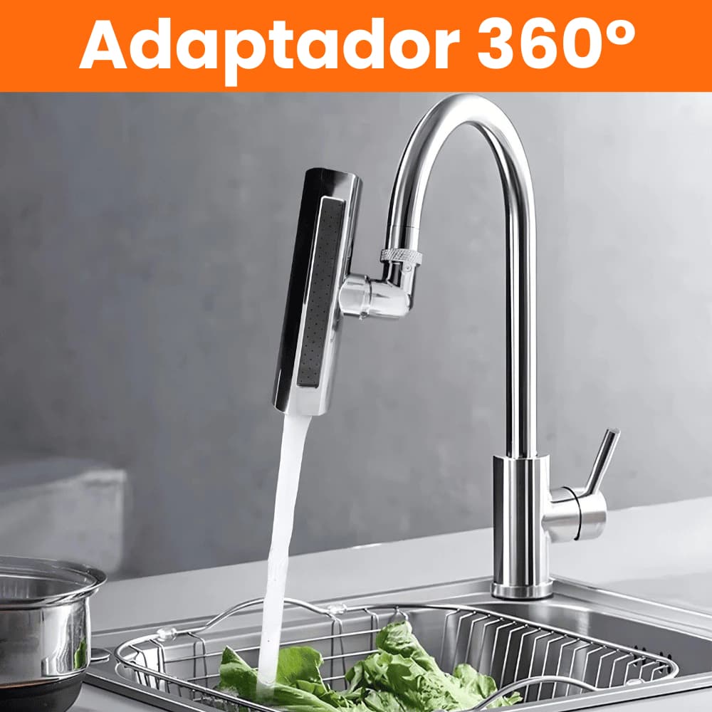 Adaptador Extensor Giratório de Torneira 360° 4 Tipos de Jatos Chuveirinho Flexível Multiduncional