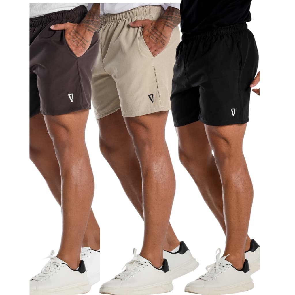 KIT 2 Bermuda Masculina Short Academia Masculino Tactel com Elastano