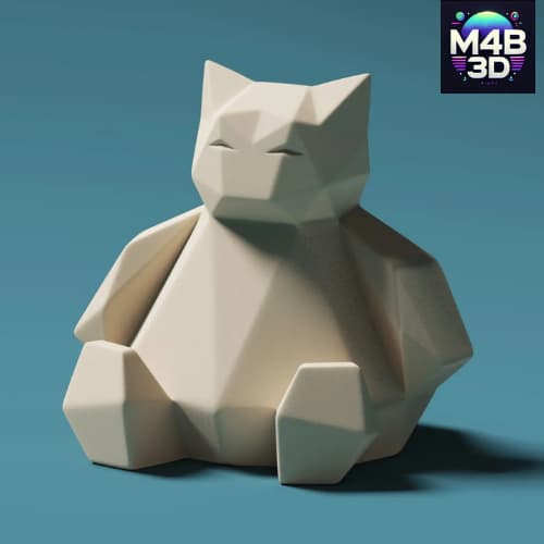 Miniatura Decorativa Low-Poly Snorlax Pokemon