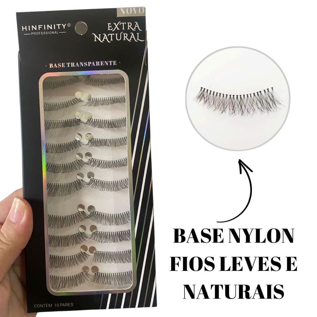 CILIOS EM TELA  747L EFITO DE GATINHO HINFINITY 10 PARES FIO DE NYLON NATURAL E LEVE