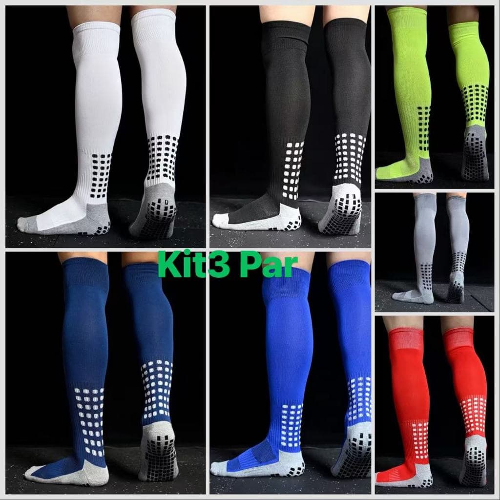 KIT Novo Meião de Futebol Esportivo Antiderrapante Soccer