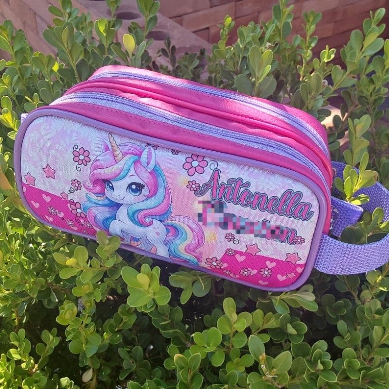 Estojo Unicórnio personalizado com nome, em corano