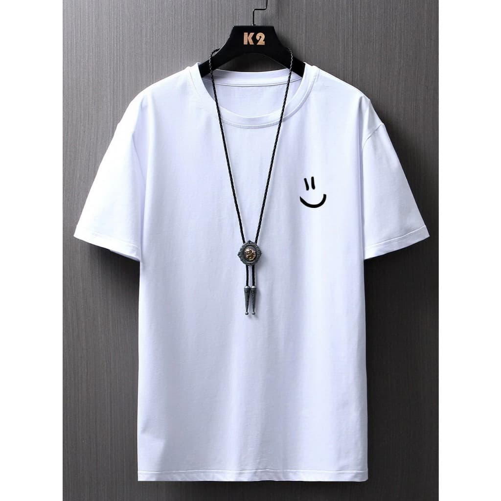 Camiseta Streetwear Casual Algodão Premium Emoji Sorriso Sad