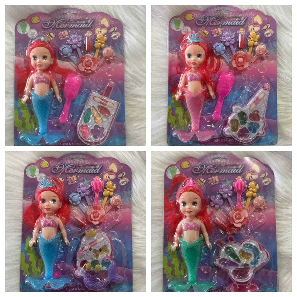 Maquiagem Princesa Sereia Kit Brinquedo e Boneca