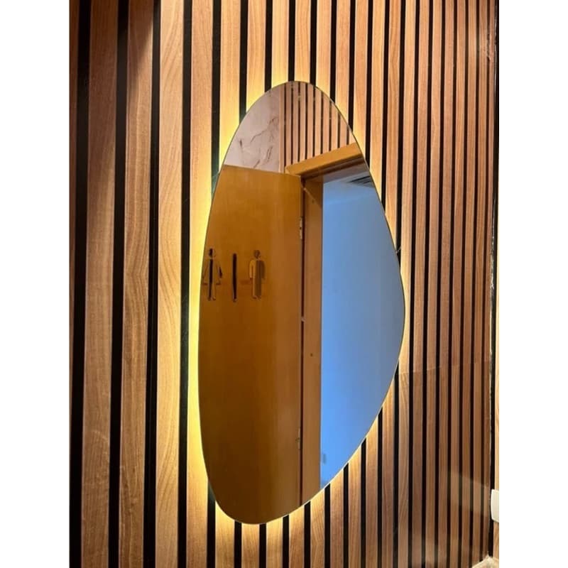 Espelho led luz orgânico com fonte suporte pendurar lançamento blogueira banheiro lavabo quarto 20
