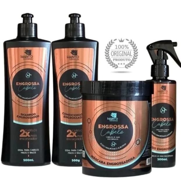 Kit Engrossa cabelo Hábito Habito Cosmeticos ( 4 produtos ) Fios encorpados