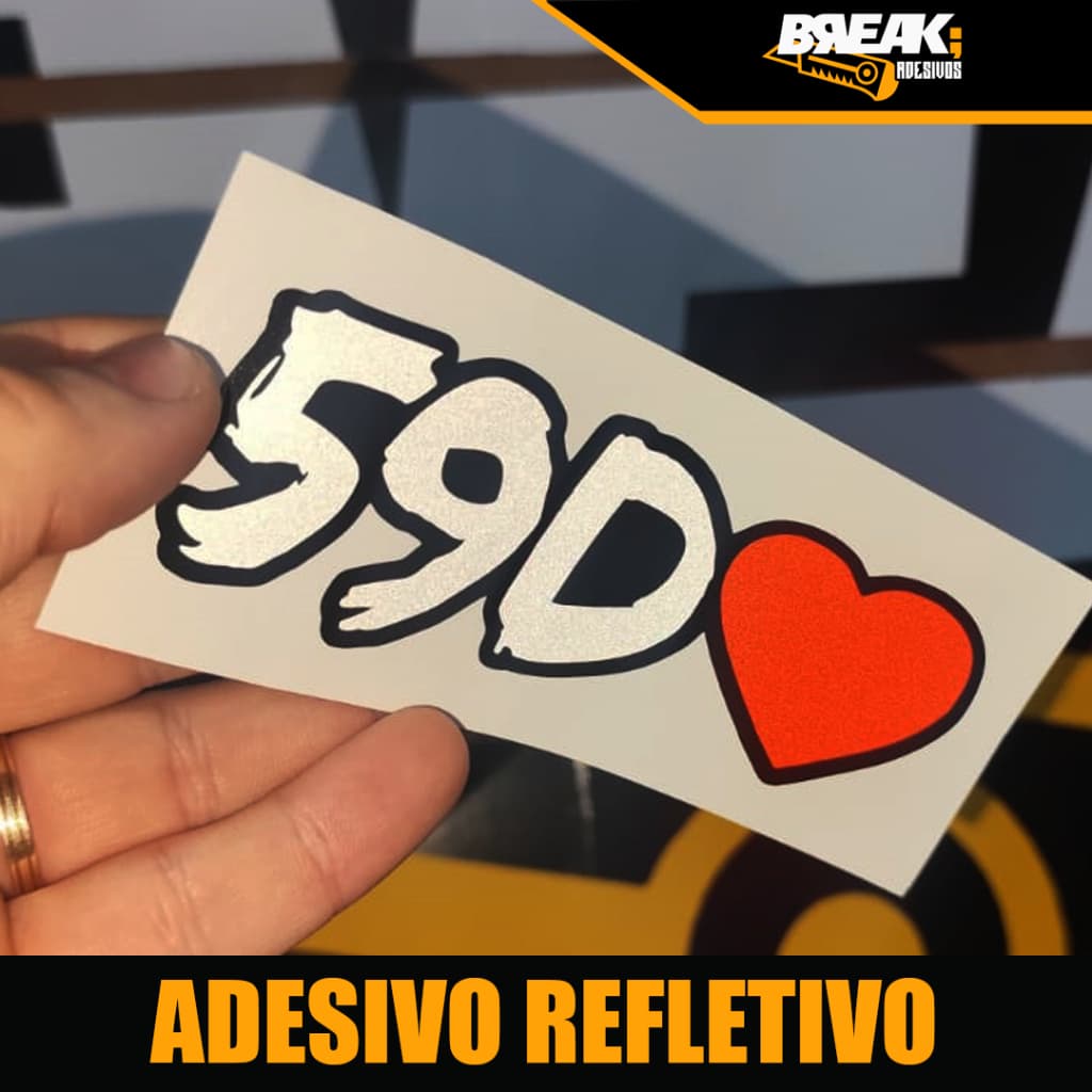 Adesivo 59d Coração Refletivo - Moto/Bike/Capacete