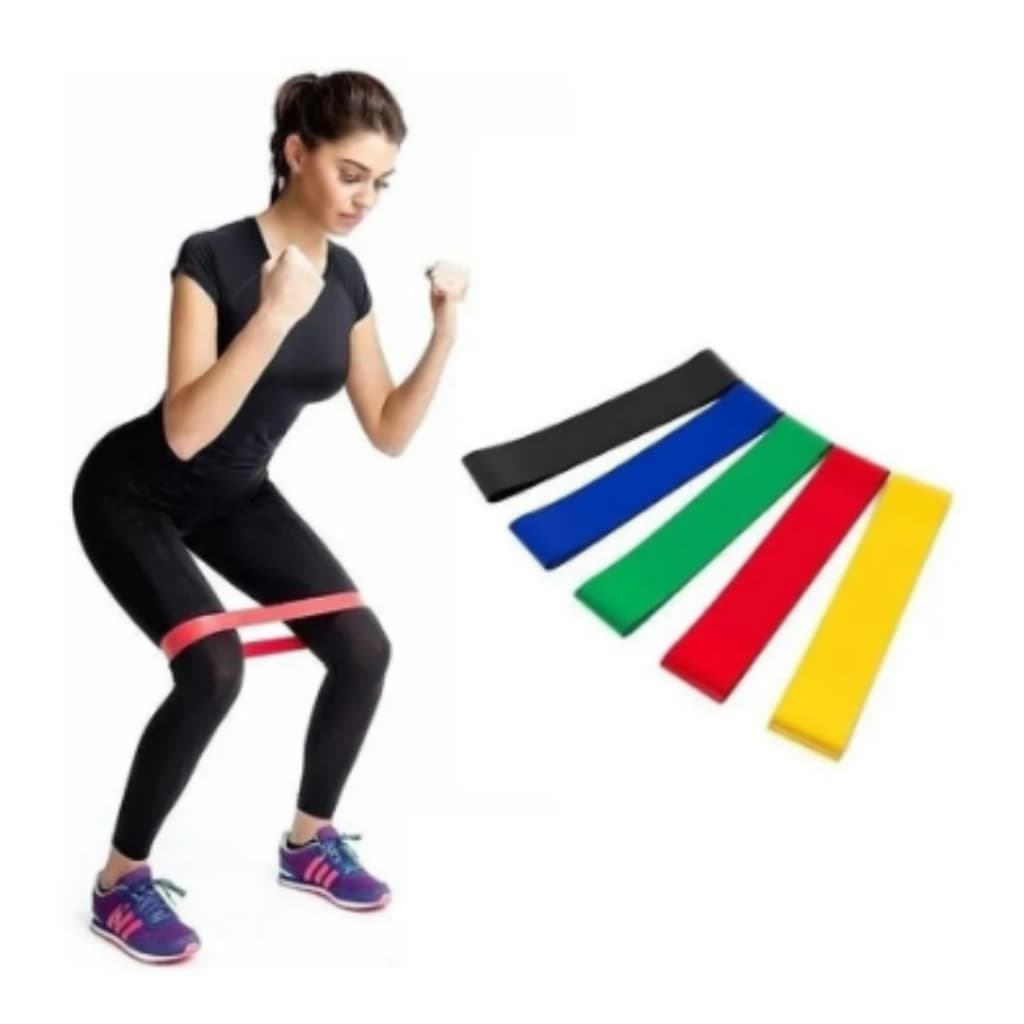 Kit 5 Faixas Elástica Super Mini Band Para Treino Exercícios