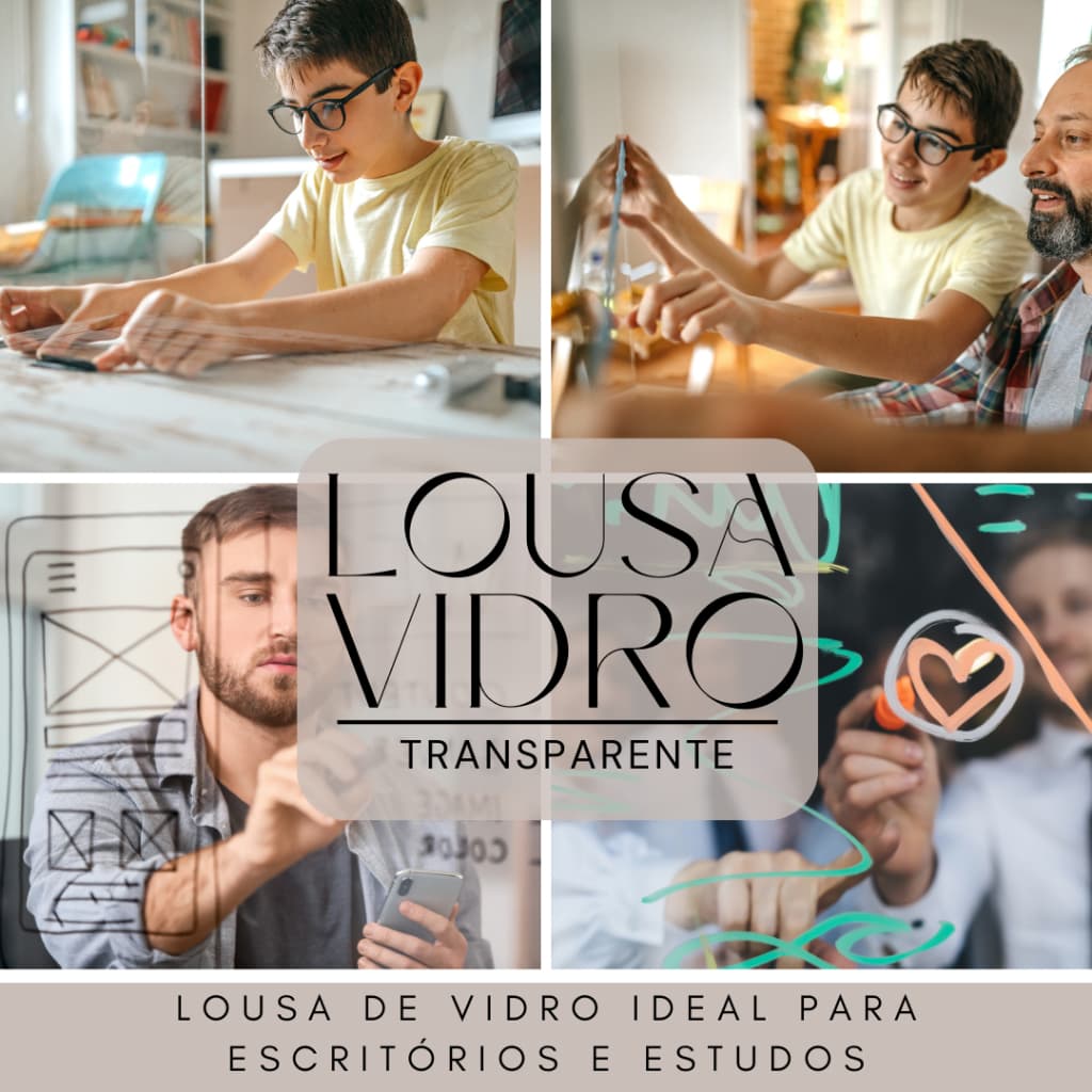 Lousa de Vidro Incolor 92x84cm - Para Escritórios, Escolas, Salas de Reunião Vidro Temperado