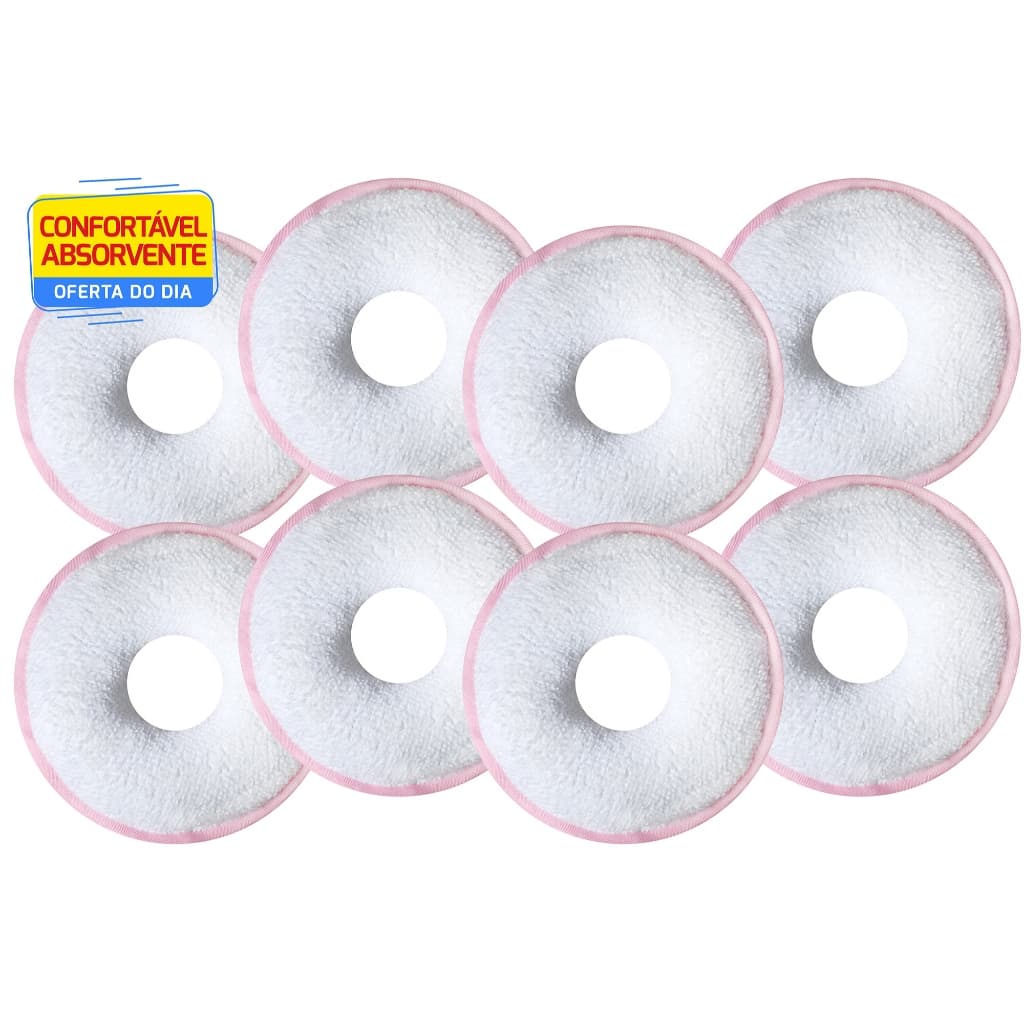 Kit 8 Rosquinhas De Amamentação Absorventes Seios Lavável