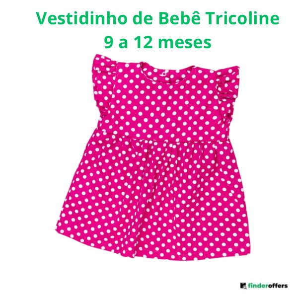 Vestidinho de Bebê tricoline ,Algodão, Verão ,Meia Estação .
