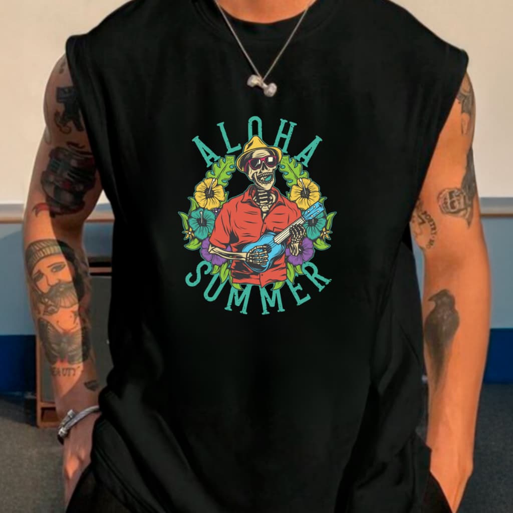 Regata Oversized Aloha Summer Masculina Premium Larga Moda Masculina Algodão