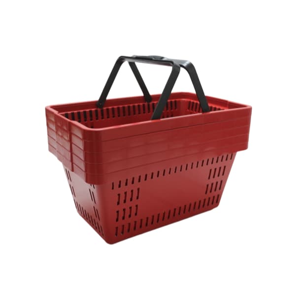 Kit com 10 Cesta Cestinha Plástica Supermercado VERMELHA MERCADO, mercadinho, quitanda, mercearia, açogue, petshop, comp