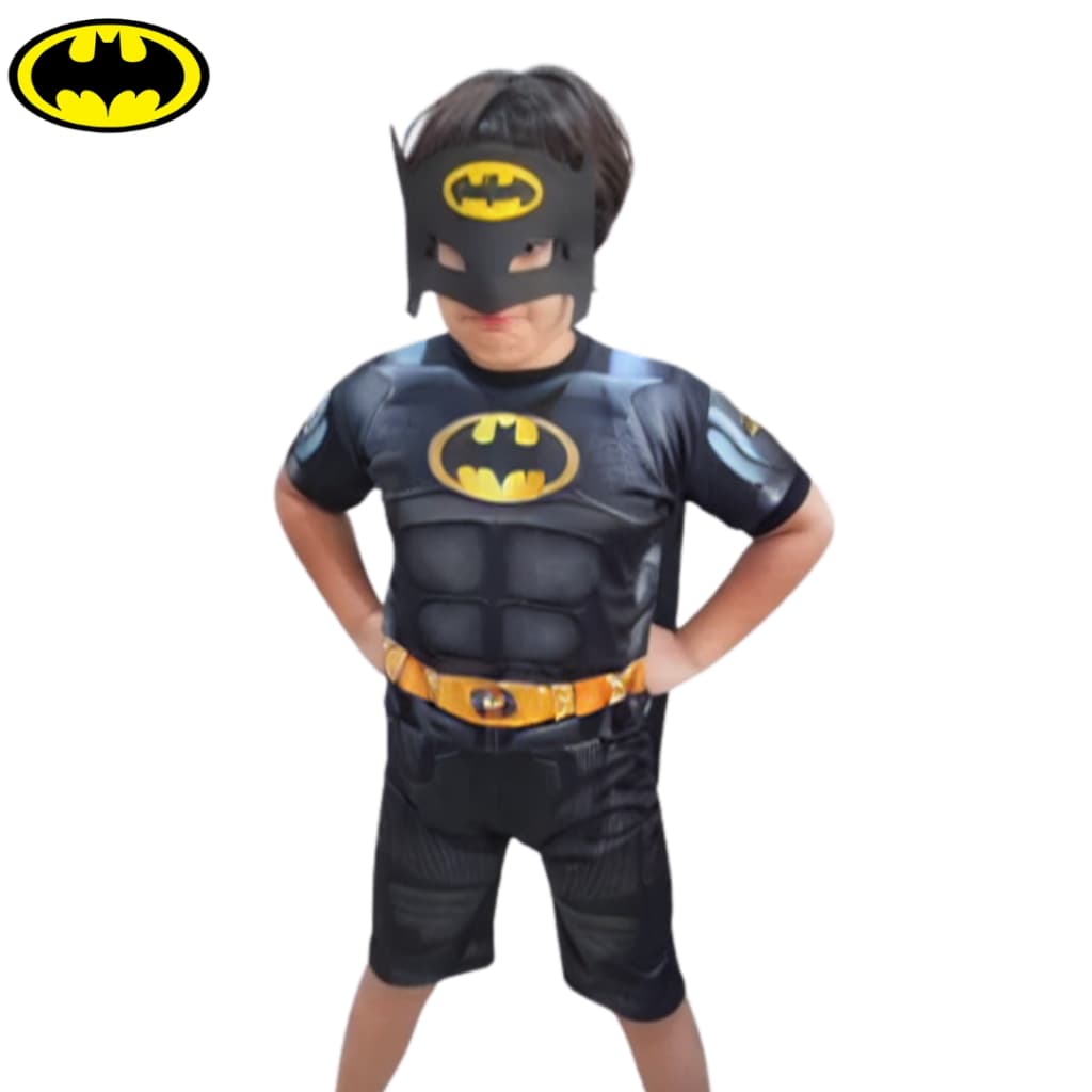 Fantasia Infantil Batman curto Com Mascára Eva