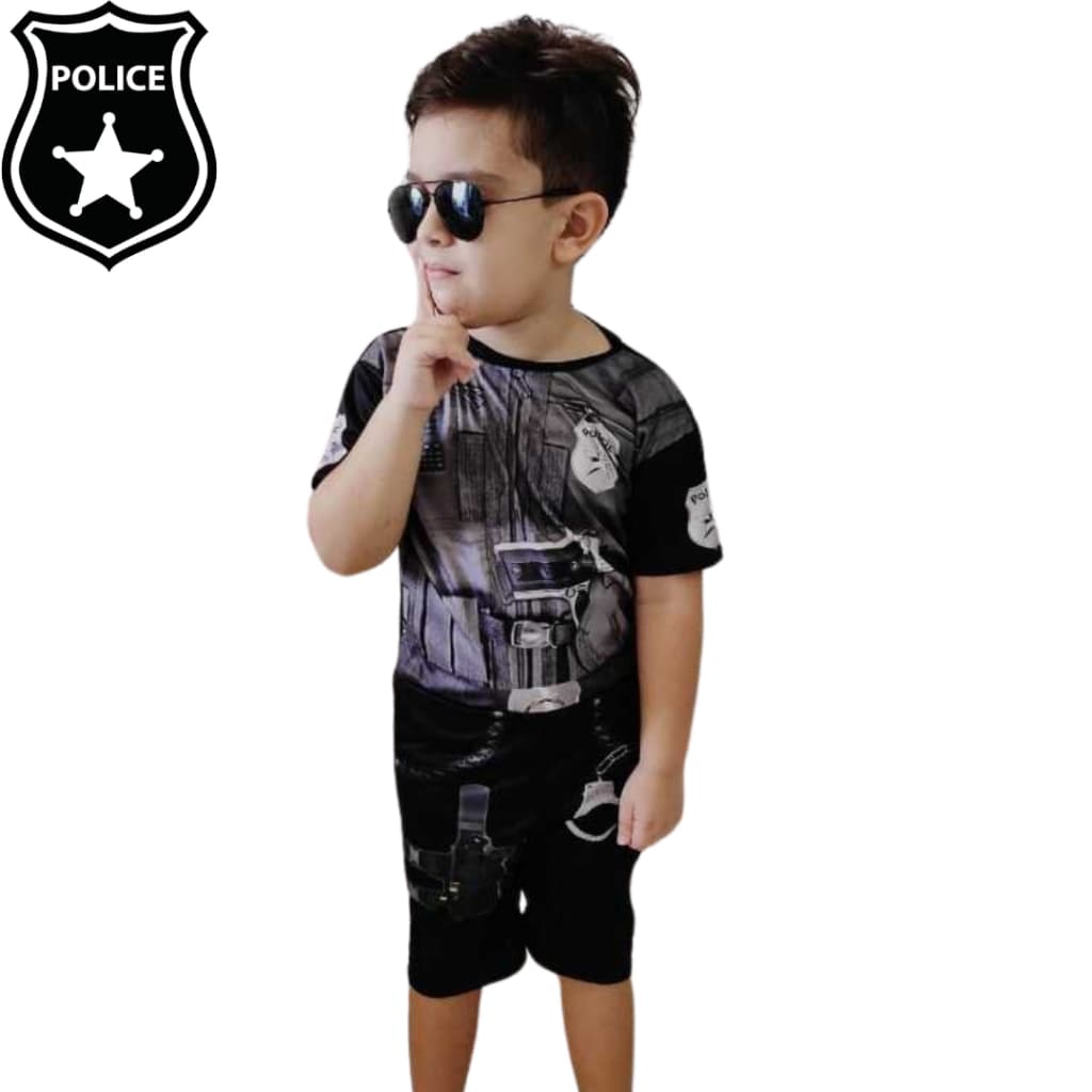 Fantasia Infantil Policial SWAT Polícia Kids Para Meninos