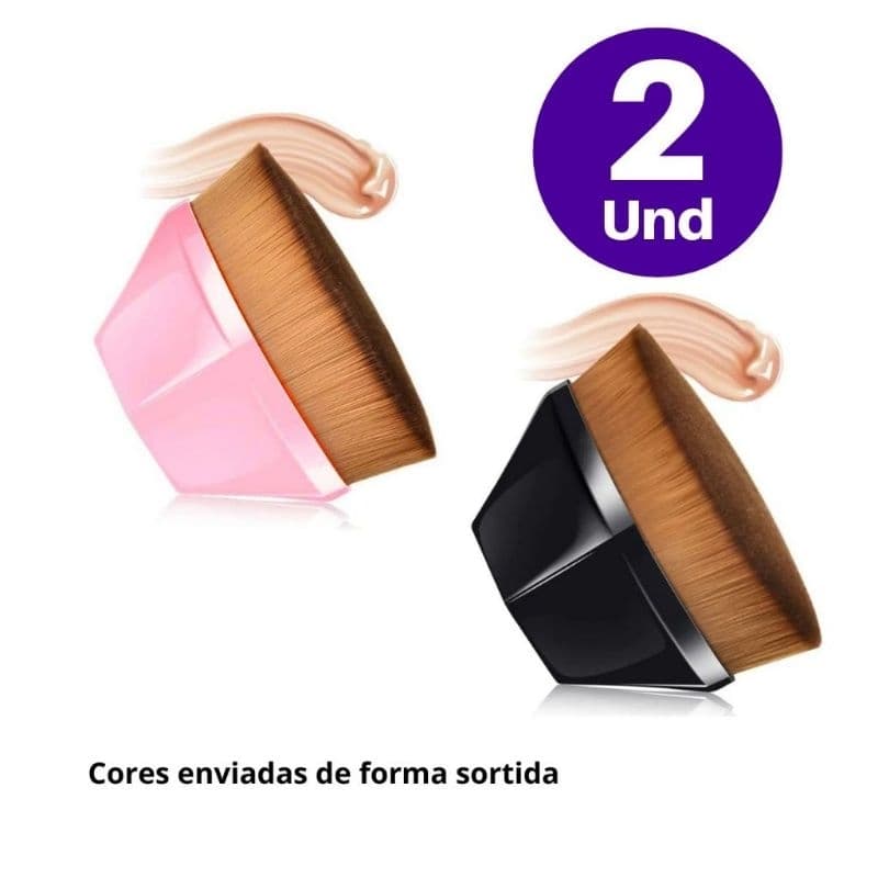 Kit com 2 Pincéis para Base Hexagonal – Acabamento Profissional e Pele de Porcelana! ✨