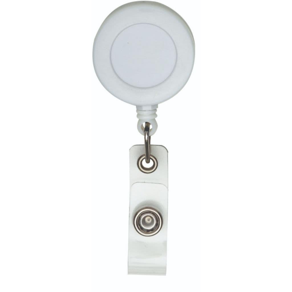 100 Porta Crachá Roller Clip na Cor Branca sem Personalização