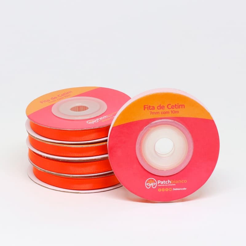 FITA DE CETIM - LARANJA 7MM X 10M