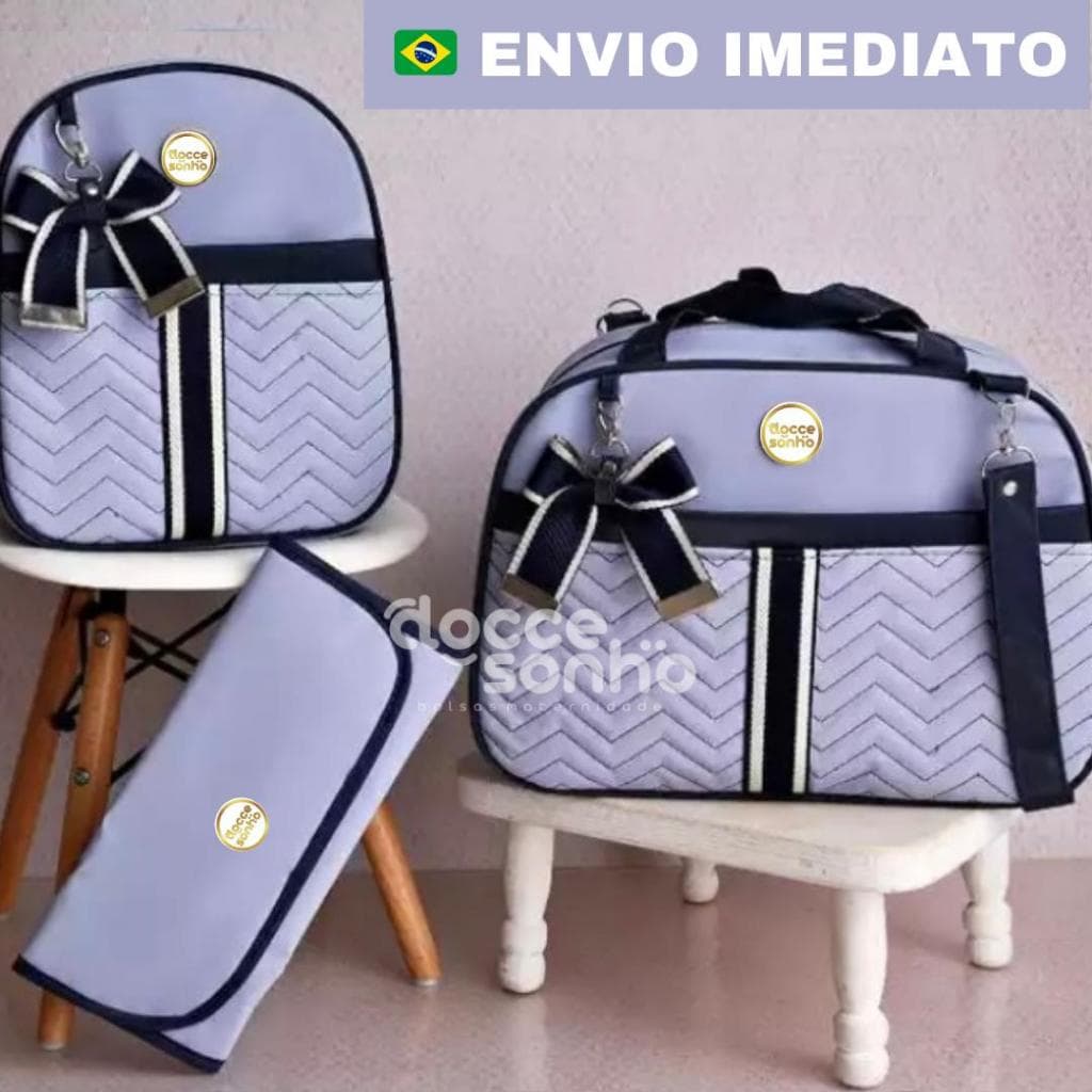 bolsa maternidade c/ mochila 3 peças térmico impermeável, mala maternidade bebê menino/menina(AD 3P)