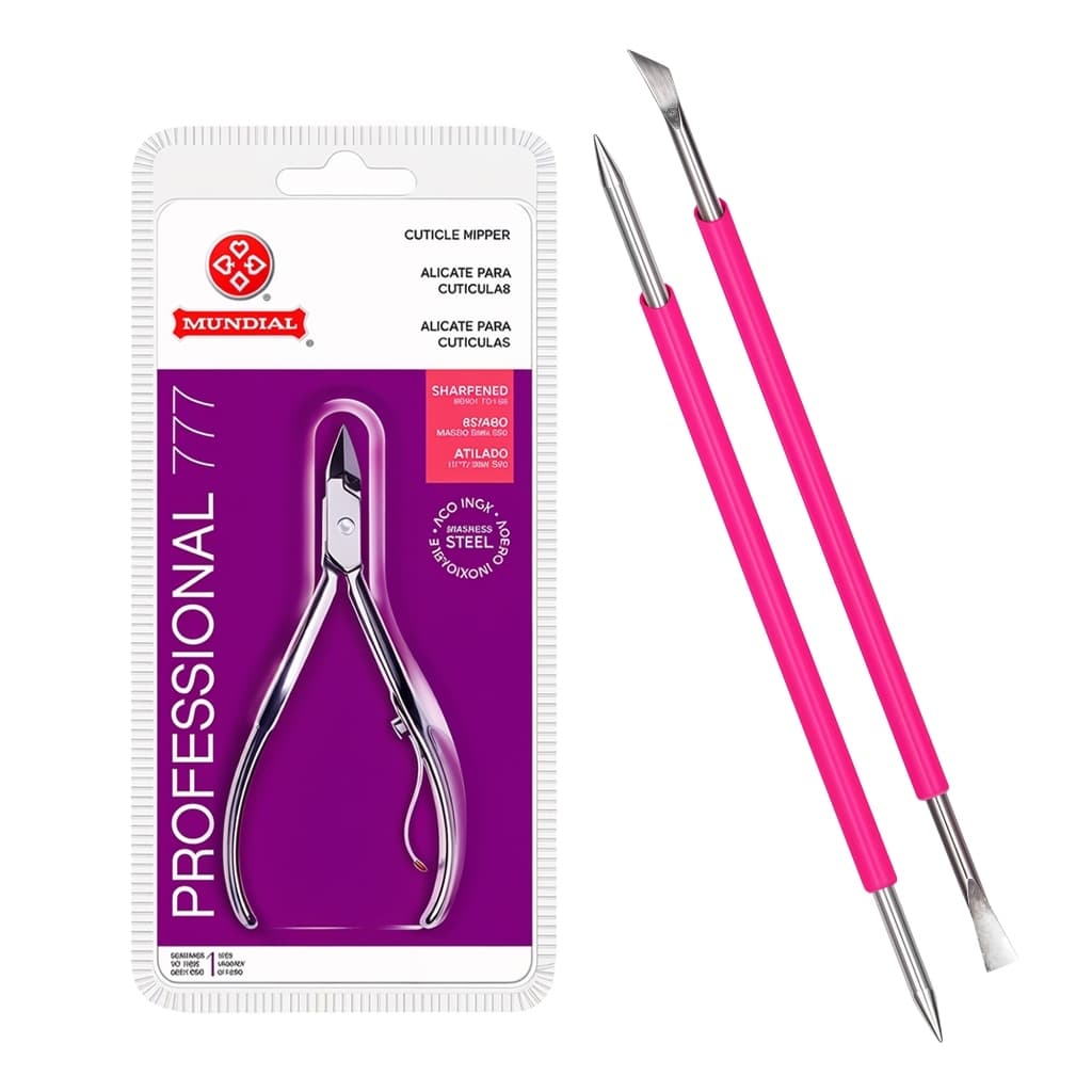 Escolha Kit Alicate Mundial 777 722 775 522 + Espátula Bastão Mista + Palito Cutelaria Manicure Unha