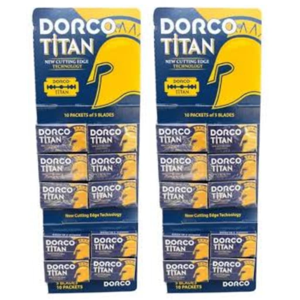 2 Cartelas De Lâminas Dorco Titan 100 Lâminas De Barbear