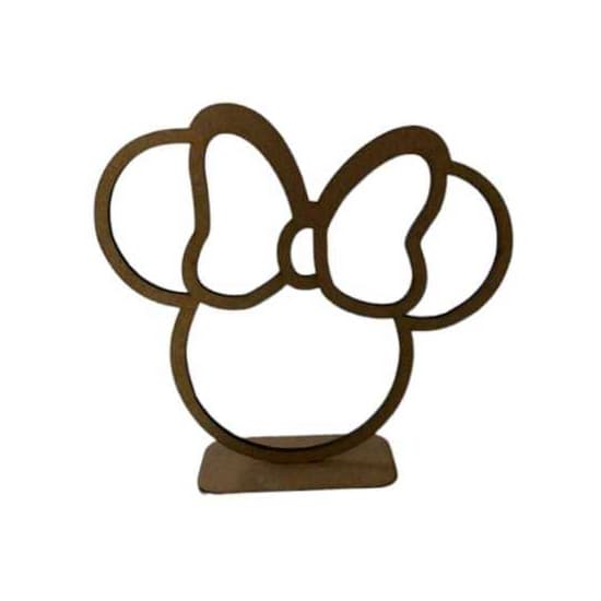 Kit 10 Unidades de Centro de Mesa Minnie 12x12 cm Mdf cru Minnie aniversário