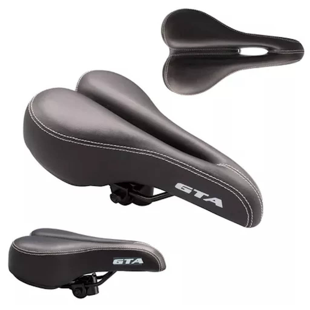 Selim GTA Vazado Preto 27 x 16 cm com Carrinho para Bicicleta