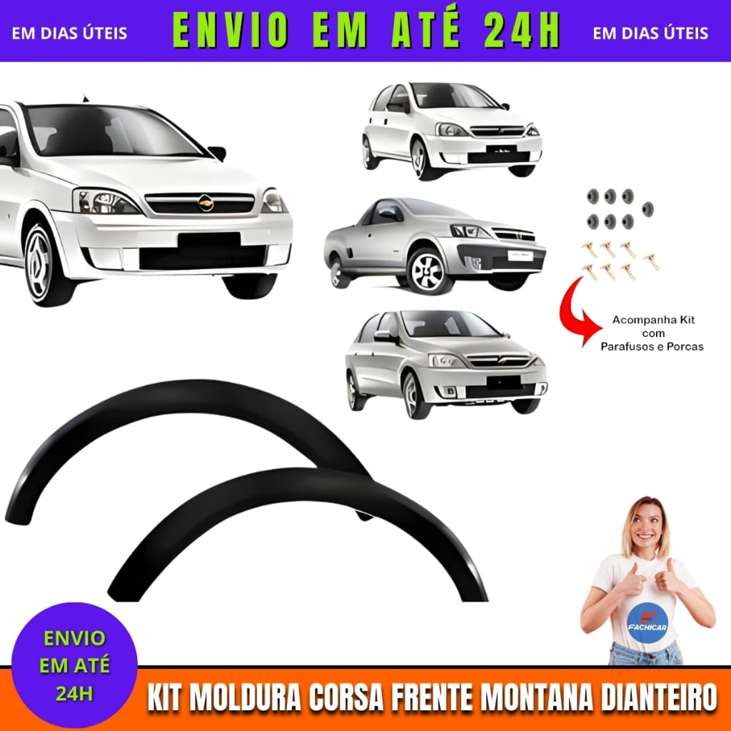 Moldura Paralama Dianteiro Corsa Hatch 2003 2004 2005