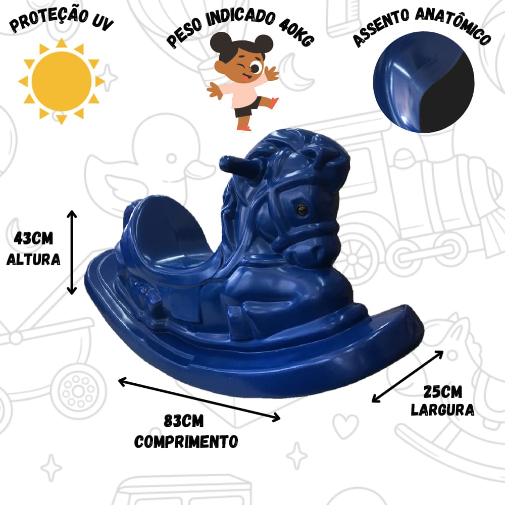 Gangorra Cavalinho Balança Criança Infantil Brinquedo Até 40kg