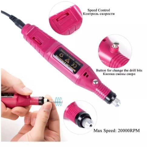 Lixadeira Motor Unha Elétrica Profissional 110v-220v 20mil R