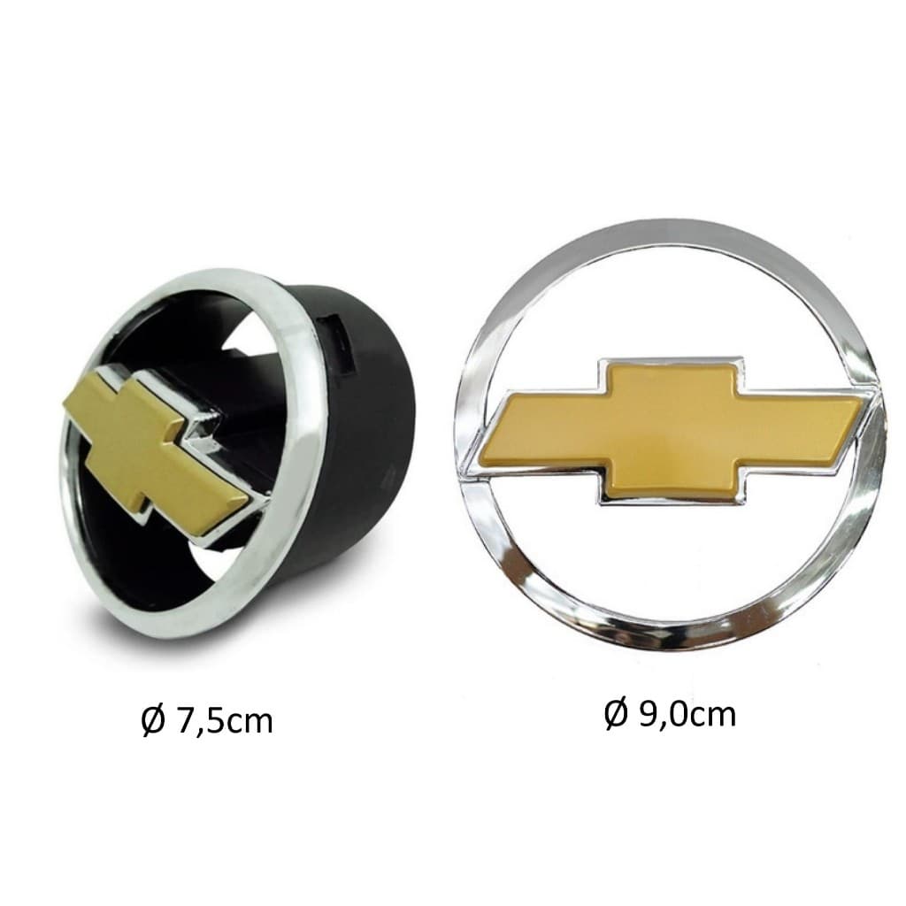 Kit Emblemas Chevrolet Grade e Porta Malas Celta 2001 a 2006 Dourado Original Chevrolet