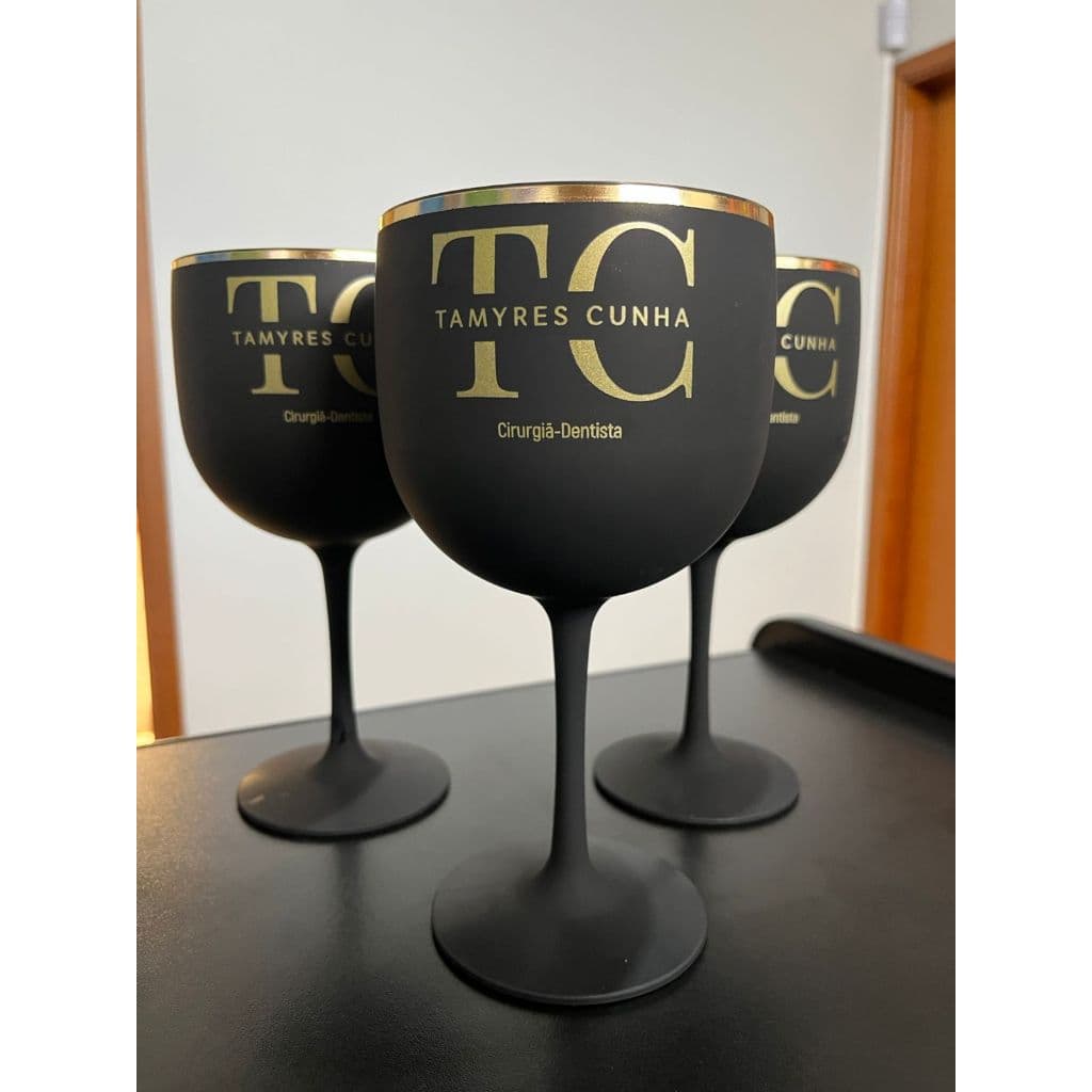 Kit 50 Taças De Gin Personalizadas 580ml C/ Borda Metalizada