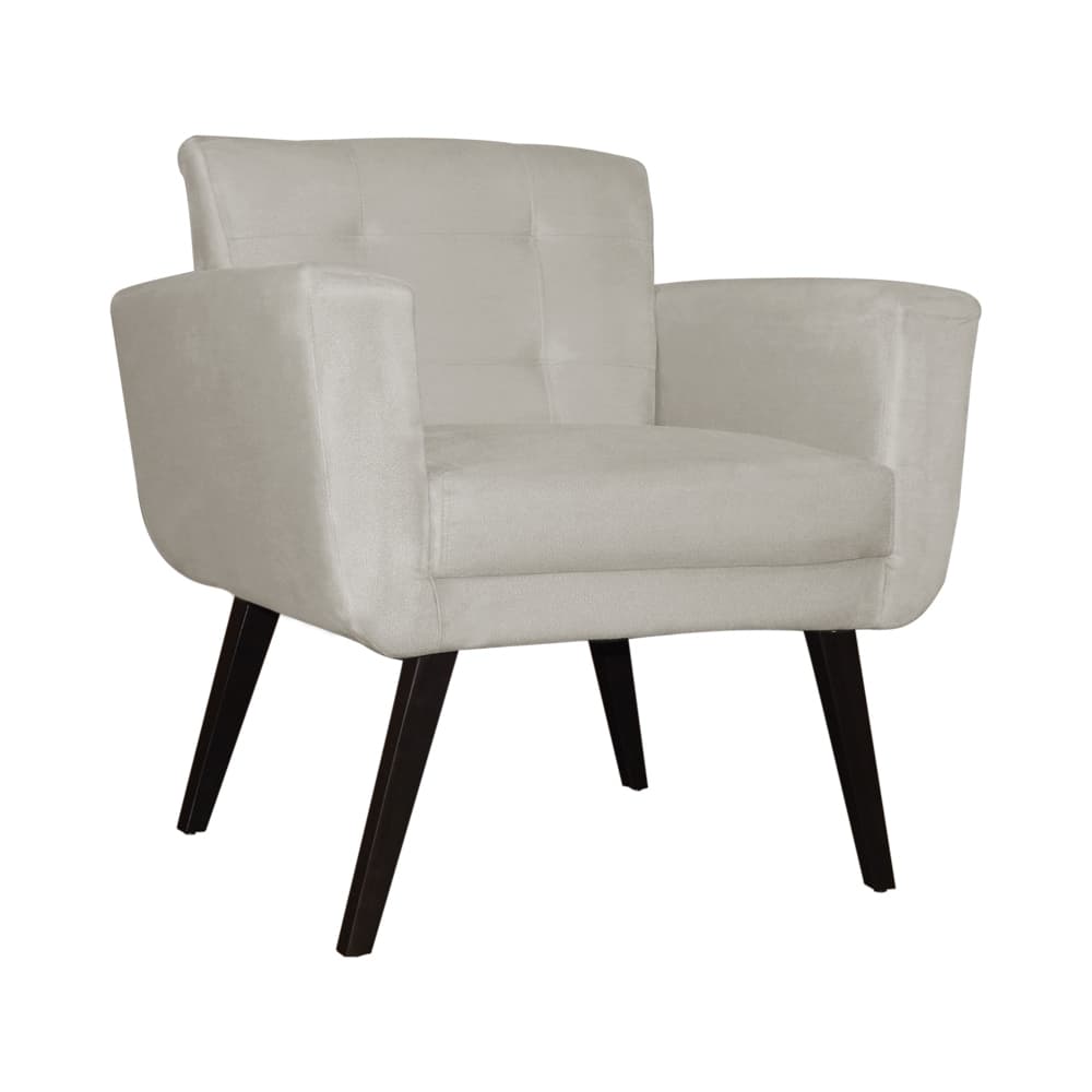 Poltrona Decorativa Geovana Pés Palito Tabaco Suede - Belim Móveis