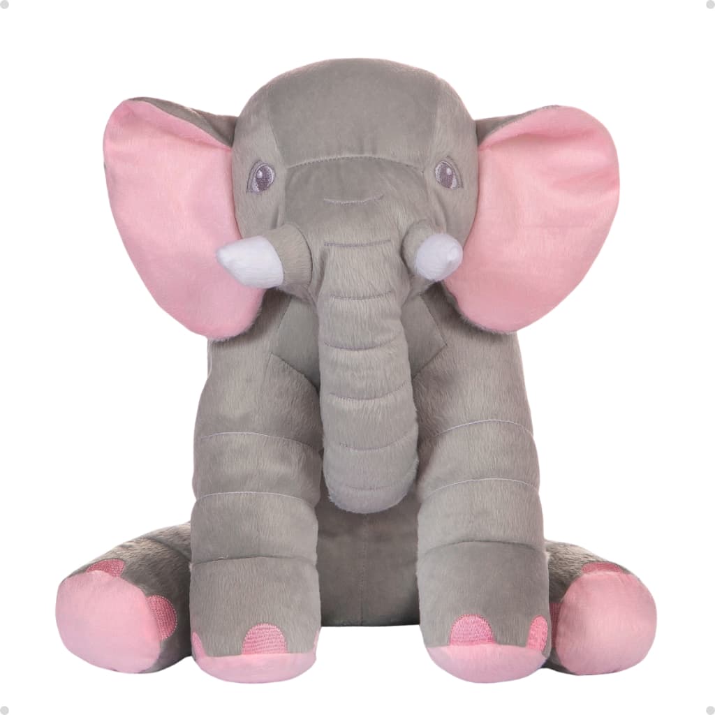 Almofada Elefante Pelúcia Cinza/Rosa/Azul 60cm