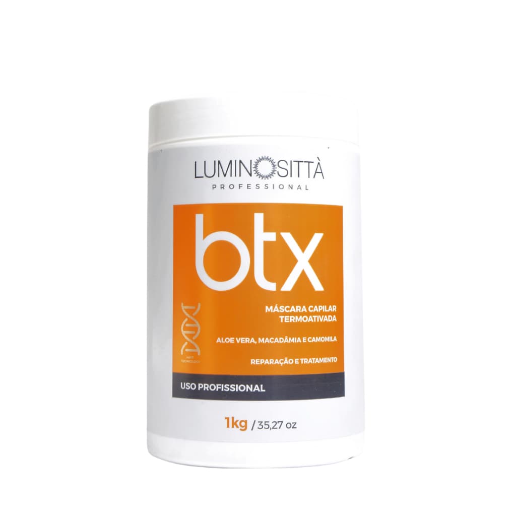 Redutor de Volume Máscara Capilar Btx Termo Ativado Anti Frizz 1 Kg Luminosittà