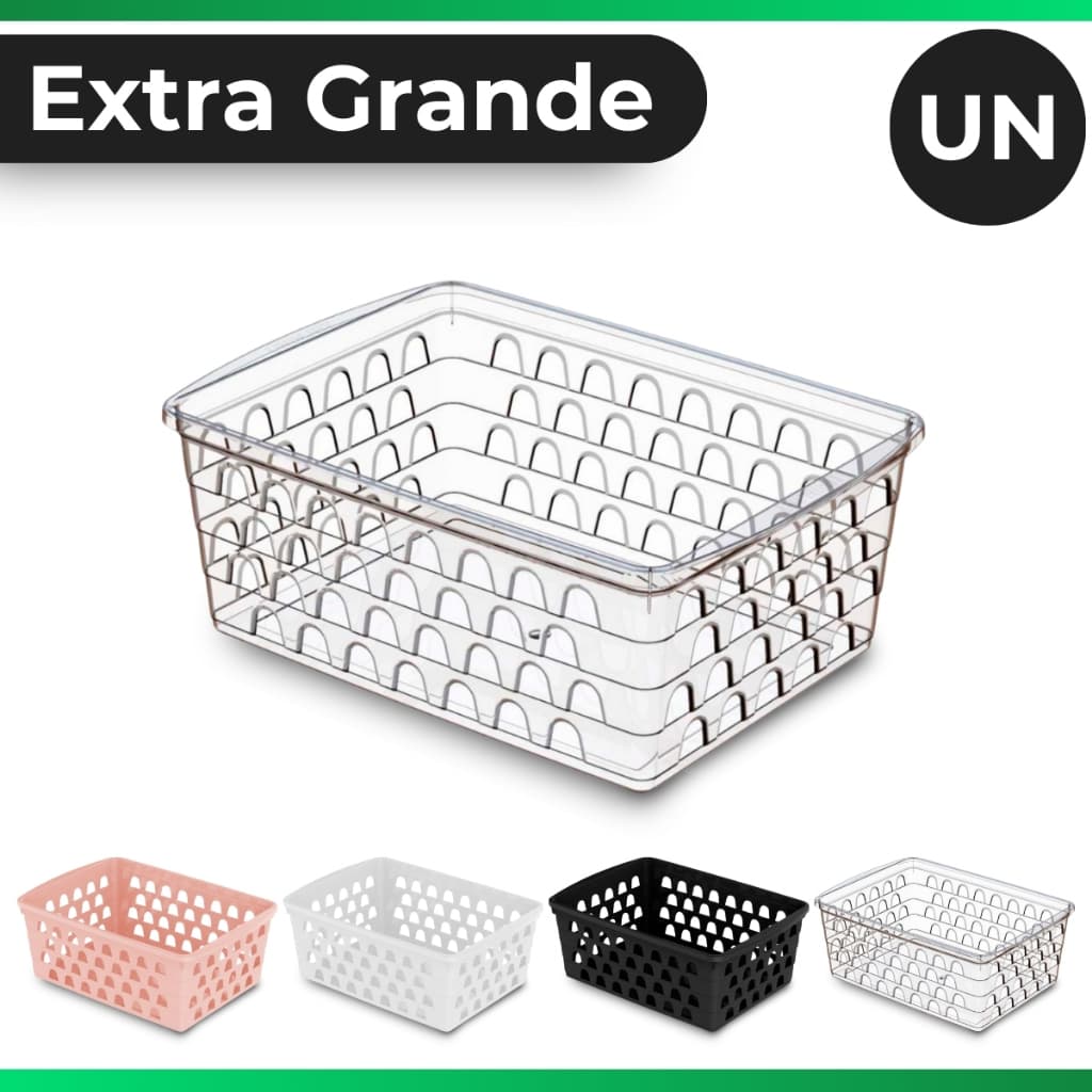 Cesto Multiuso Organizador Cozinha Extra Grande Transparente