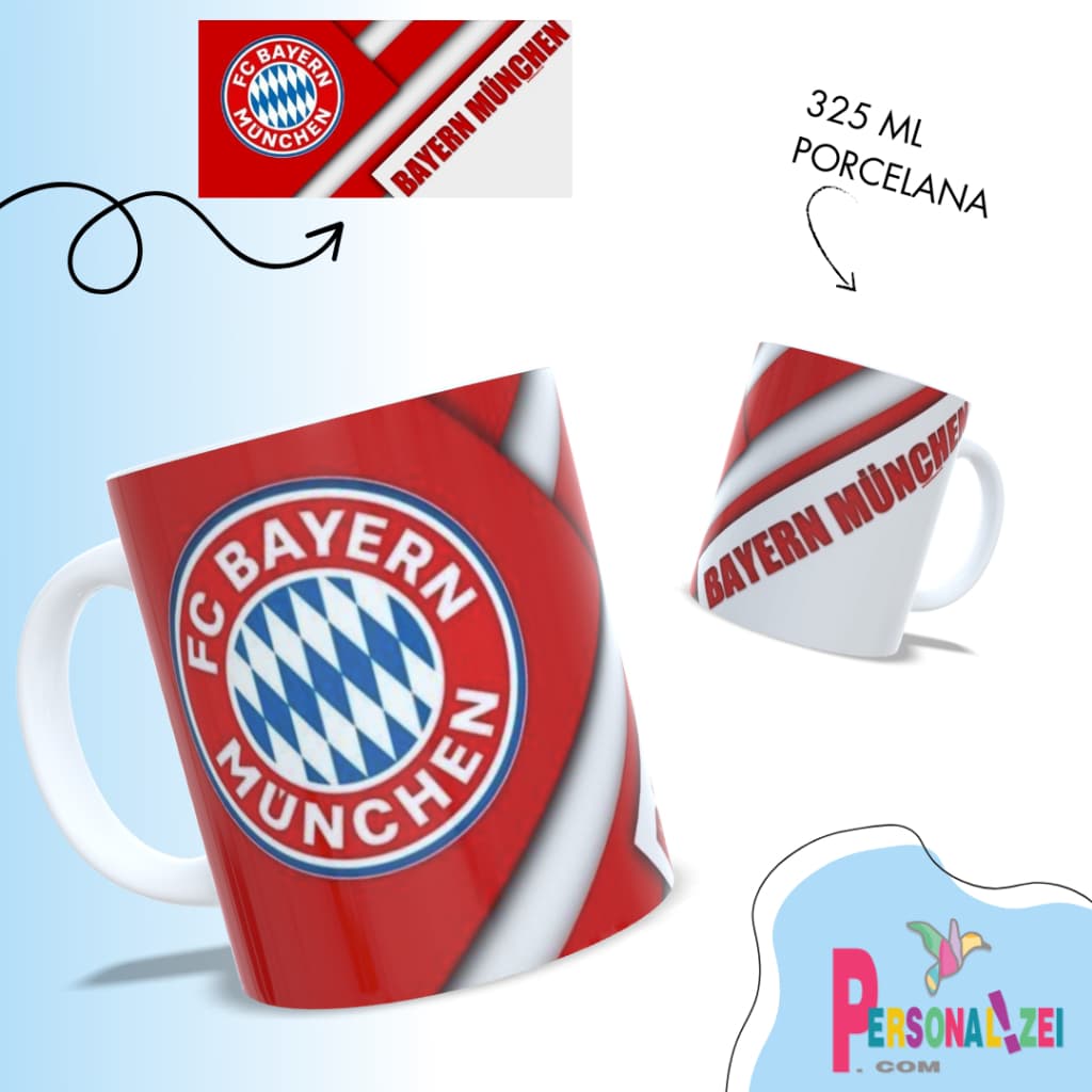 Caneca Personalizada Bayern de Munique Futebol Caneca Time Futebol Xícara Personalizada Caneca Café