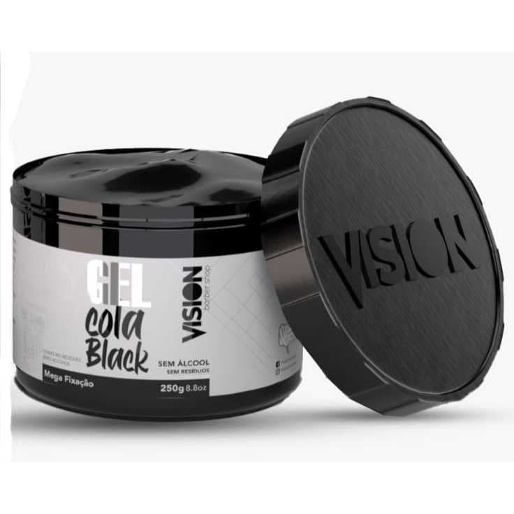 Gel Cola Black Vision Barber Shop 250g Mega Fixação - Unidade