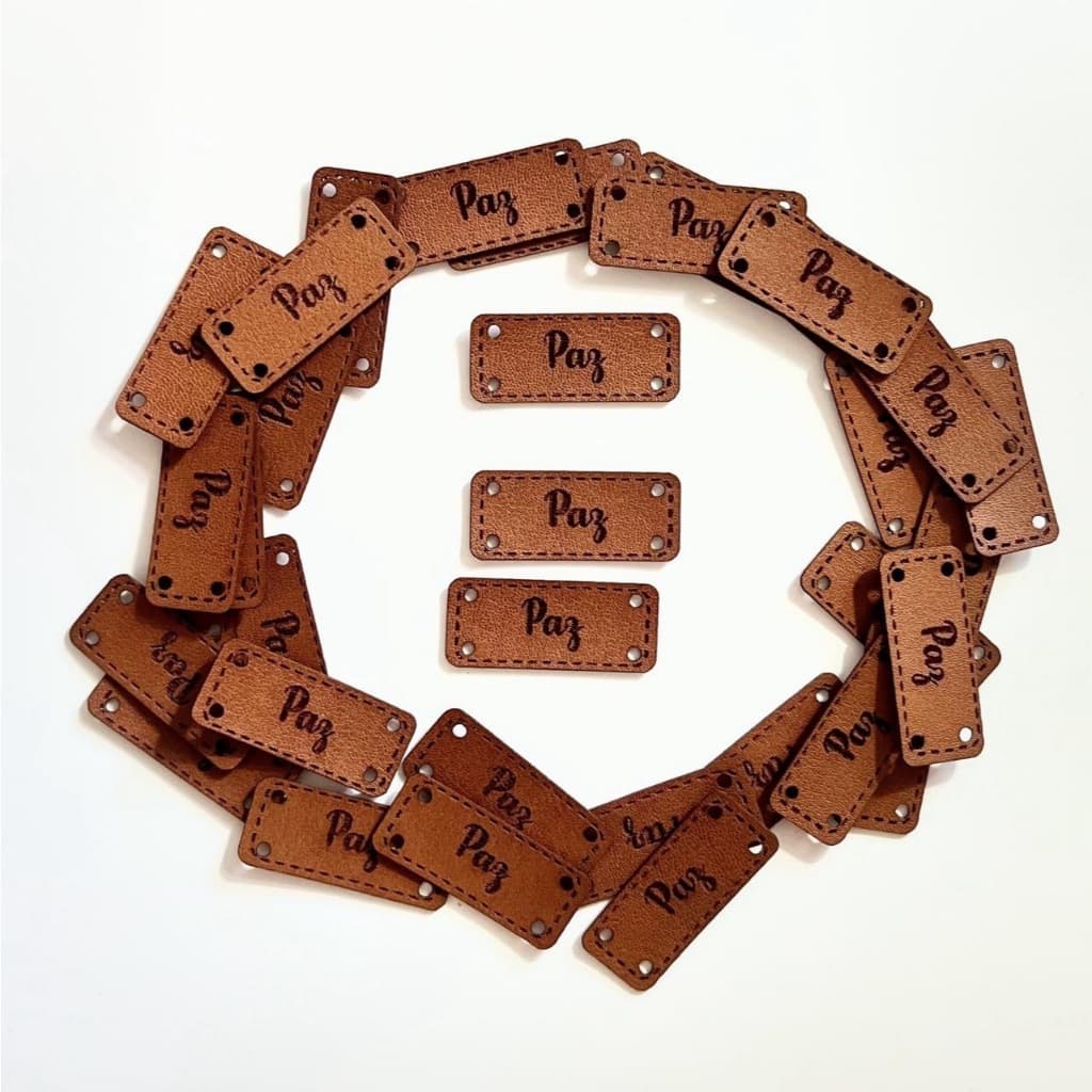 Etiquetas De Couro Sintético 1,5x3,5cm - Paz