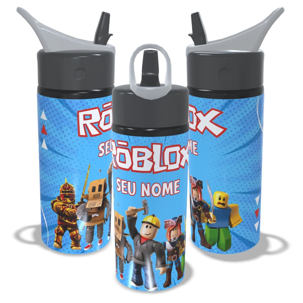 Garrafa Infantil De Alumínio Roblox Personalizada COM NOME 600ml