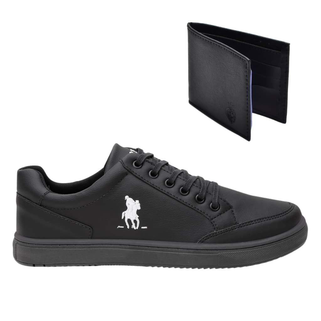 Tênis Masculino Para Homens Casual Polo Plus Original + Carteira