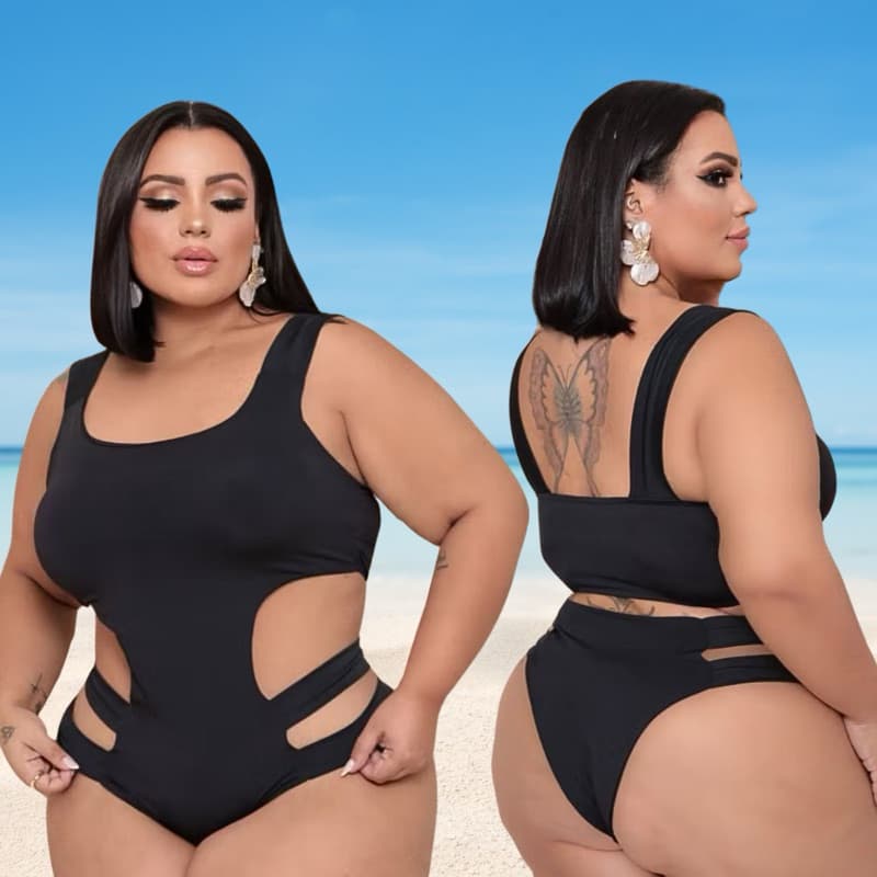 Maiô plus size Feminino Engana Mamãe Com Bojo Suplex