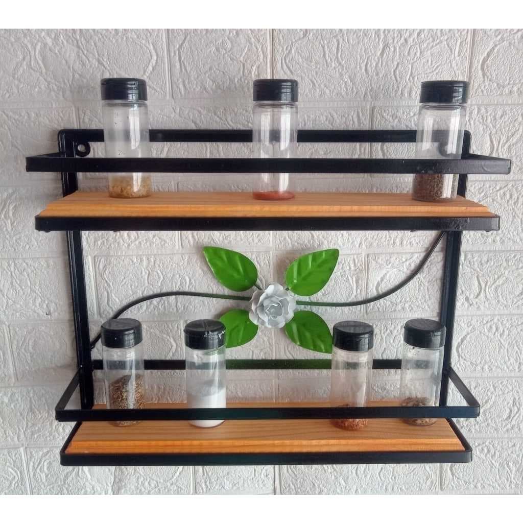 Prateleira 2 andar para condimentos modelo nova com flor varias cores
