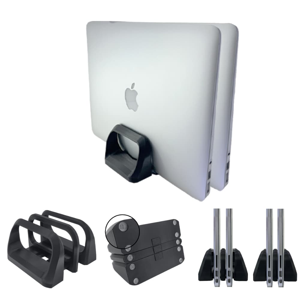 Splin Suporte de mesa Vertical Universal Ajustável Para 2 Notebooks e Mac Mini - Modelo Arcus Duo - Para 2 dispositivos