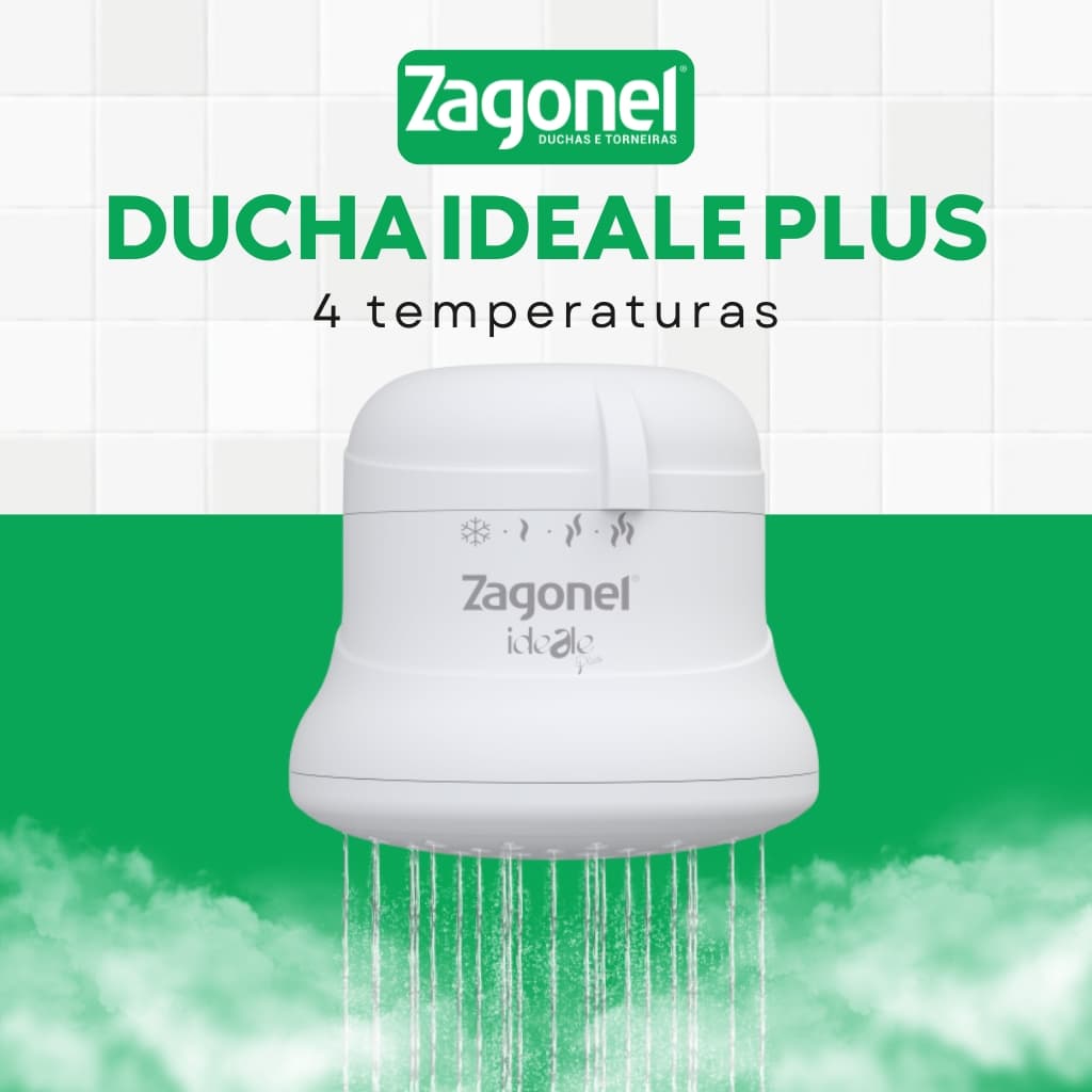 Chuveiro Elétrico Ducha Ideale Plus 4 Temperaturas Zagonel 127v l 220v