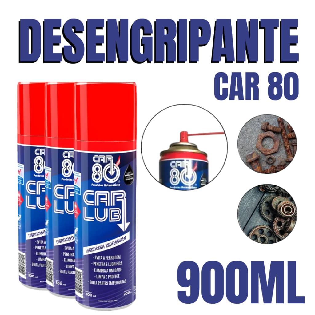 Desengripante Spray Car80 Carlub – Anti Ferrugem | Lubrificante Multiuso | Automotivo e Doméstico