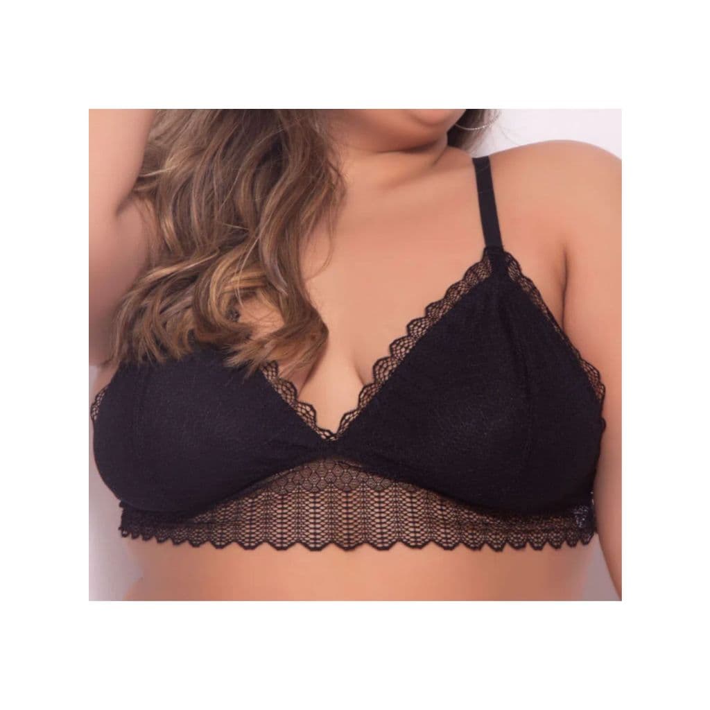 Sutiã Plus Size Sem Bojo em Renda Delicado Sem Aro Soutien Extra Grande 48 50 52 e 54