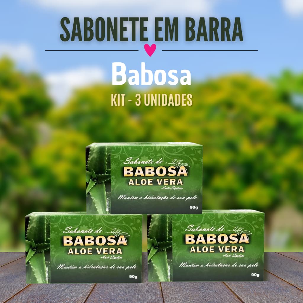 KIT C/3 Sabonete BABOSA aloe vera Bionature 90g
