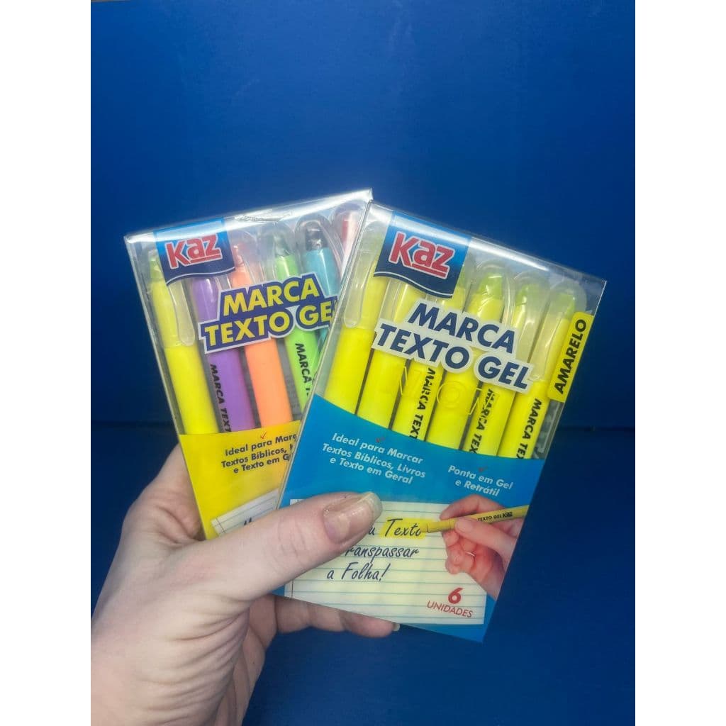 Pincel Marca Texto em Gel Cera 6 Cores KZ2037 KAZ
